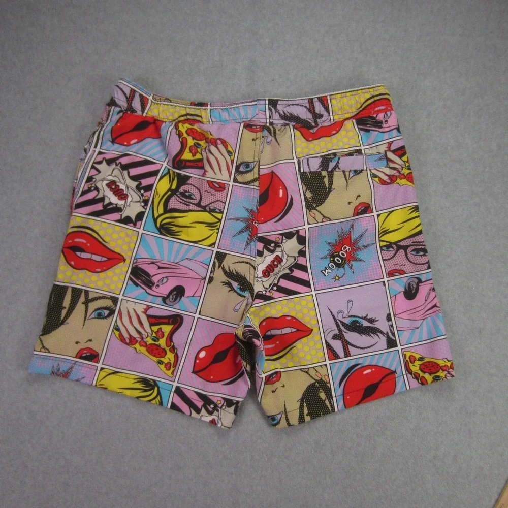 Drill Clothing Co Mens‎ Large Swim Shorts Oh Snap Comic Retro 80s